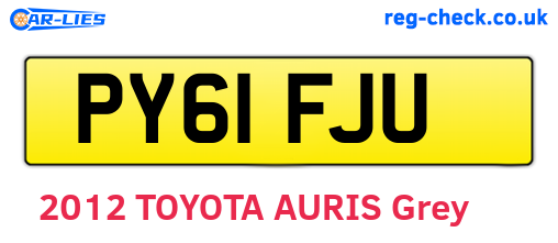PY61FJU are the vehicle registration plates.