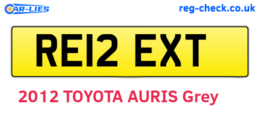 RE12EXT are the vehicle registration plates.