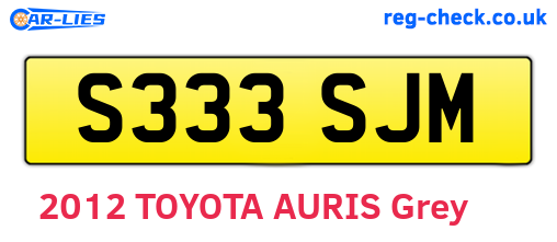 S333SJM are the vehicle registration plates.