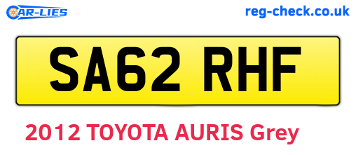 SA62RHF are the vehicle registration plates.