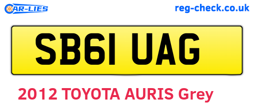 SB61UAG are the vehicle registration plates.