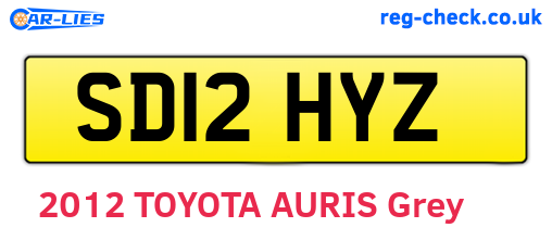SD12HYZ are the vehicle registration plates.