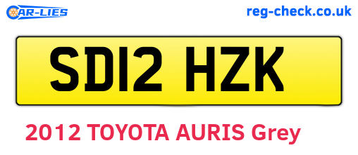 SD12HZK are the vehicle registration plates.