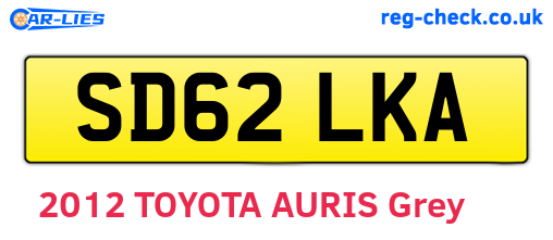SD62LKA are the vehicle registration plates.