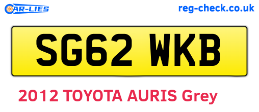 SG62WKB are the vehicle registration plates.