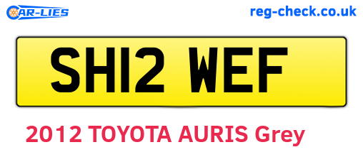 SH12WEF are the vehicle registration plates.