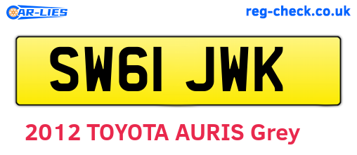SW61JWK are the vehicle registration plates.