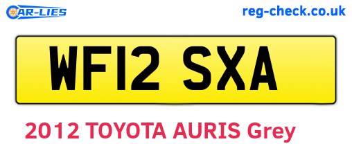 WF12SXA are the vehicle registration plates.