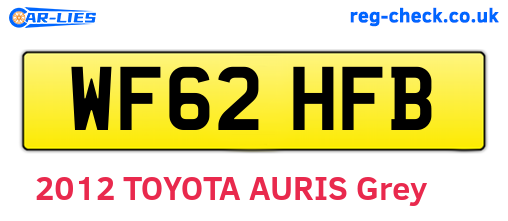 WF62HFB are the vehicle registration plates.