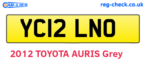 YC12LNO are the vehicle registration plates.