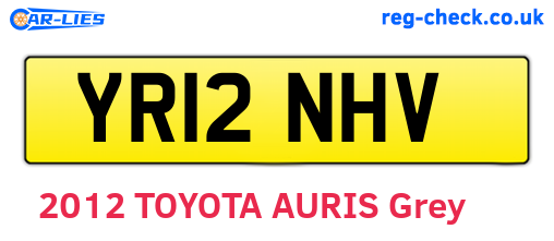 YR12NHV are the vehicle registration plates.