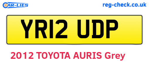 YR12UDP are the vehicle registration plates.