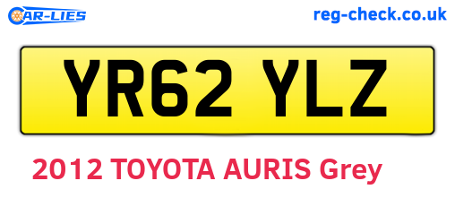 YR62YLZ are the vehicle registration plates.