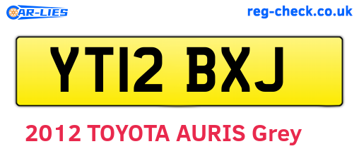 YT12BXJ are the vehicle registration plates.