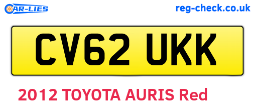CV62UKK are the vehicle registration plates.