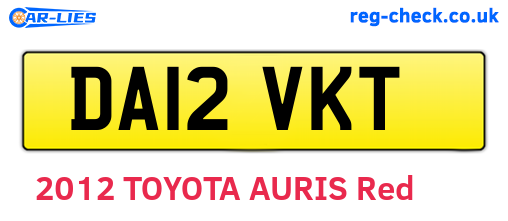 DA12VKT are the vehicle registration plates.