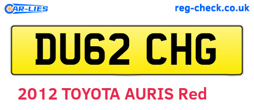 DU62CHG are the vehicle registration plates.