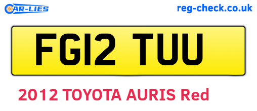 FG12TUU are the vehicle registration plates.