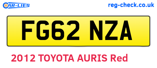 FG62NZA are the vehicle registration plates.