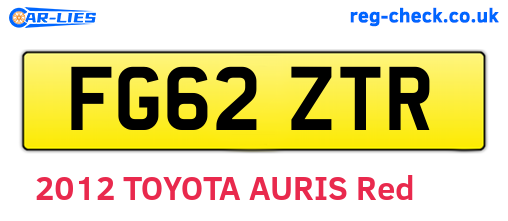 FG62ZTR are the vehicle registration plates.