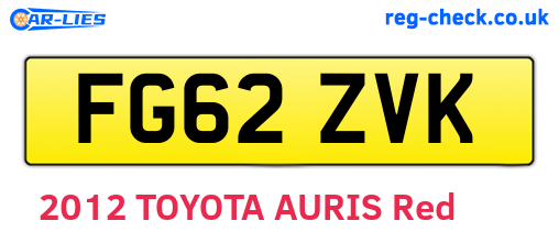 FG62ZVK are the vehicle registration plates.
