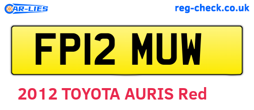 FP12MUW are the vehicle registration plates.