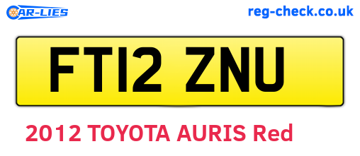 FT12ZNU are the vehicle registration plates.