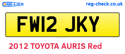 FW12JKY are the vehicle registration plates.