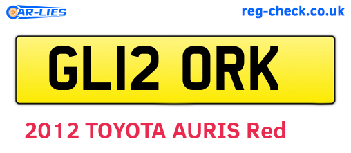 GL12ORK are the vehicle registration plates.