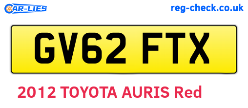 GV62FTX are the vehicle registration plates.