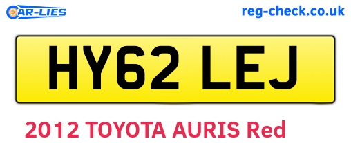 HY62LEJ are the vehicle registration plates.