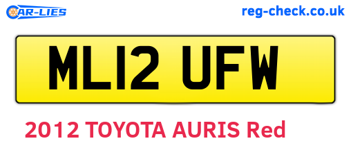 ML12UFW are the vehicle registration plates.