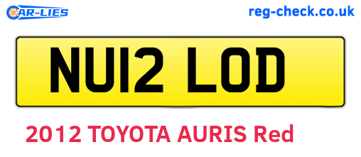 NU12LOD are the vehicle registration plates.
