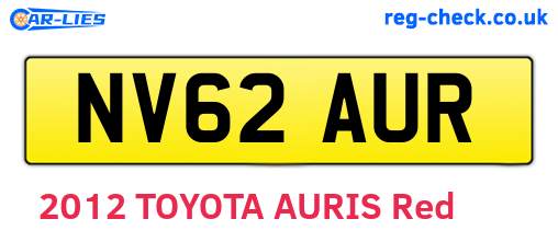 NV62AUR are the vehicle registration plates.