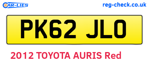 PK62JLO are the vehicle registration plates.
