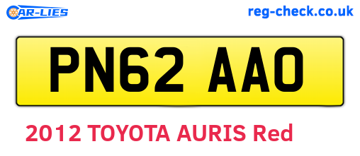 PN62AAO are the vehicle registration plates.
