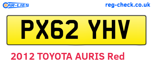 PX62YHV are the vehicle registration plates.