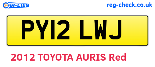 PY12LWJ are the vehicle registration plates.