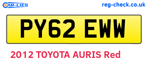 PY62EWW are the vehicle registration plates.