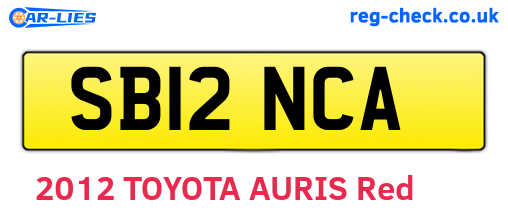 SB12NCA are the vehicle registration plates.