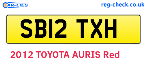 SB12TXH are the vehicle registration plates.