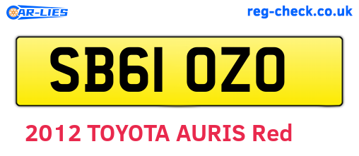 SB61OZO are the vehicle registration plates.