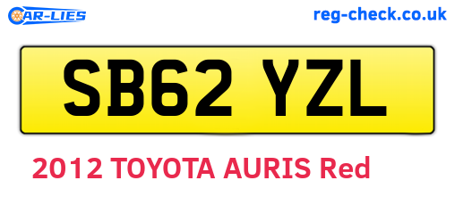 SB62YZL are the vehicle registration plates.