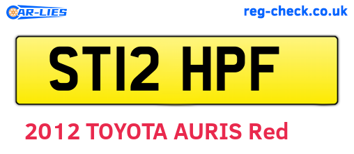 ST12HPF are the vehicle registration plates.