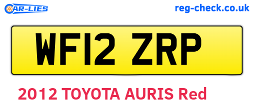 WF12ZRP are the vehicle registration plates.