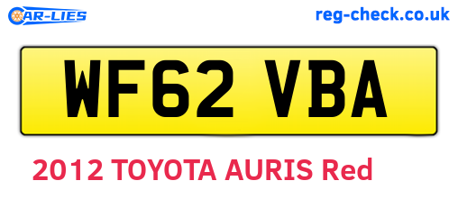 WF62VBA are the vehicle registration plates.