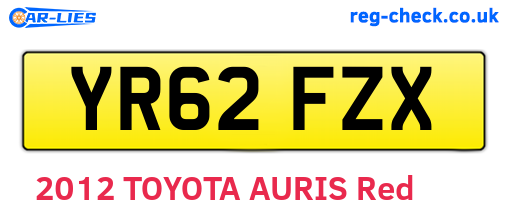 YR62FZX are the vehicle registration plates.
