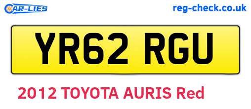 YR62RGU are the vehicle registration plates.