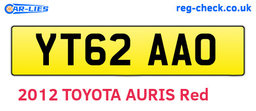 YT62AAO are the vehicle registration plates.