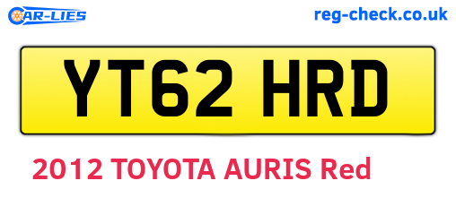 YT62HRD are the vehicle registration plates.